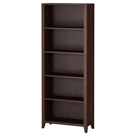 5-Shelf Bookcase with 3 Adjustable Shelves